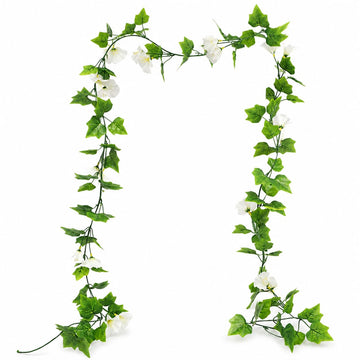 Artificial Flower Garland Vine Decor by APLVFFZH – fabric, Rose Red, Pack of 2, Model 3000412193830078025835