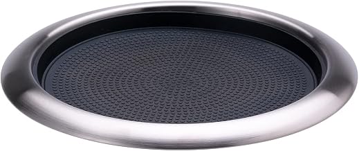 Service Ideas Tray with Removable Insert, 9" Round, Stainless Steel | TR119RI in Brushed