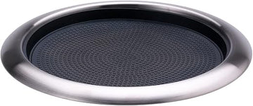 Service Ideas Tray with Removable Insert, 9" Round, Stainless Steel | TR119RI in Brushed
