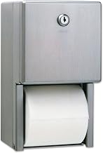 Bobrick Washroom 2-roll Steel Bath Tissue Dispenser, 6.5" x 6.5" x 11.5", Satin,Stainless Steel