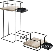 HUBERT Mango Wood & Wire Double Stack Airpot Holder - 7 1/2" W x 22 1/2" D x 16 5/8" H