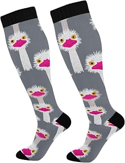 Funny Paradise Emu Head Gray Unisex calf long compression sock for boot athletic compression sock mujer