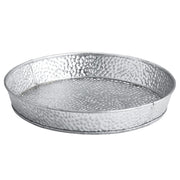 Round Diner Platter, Galvanized Steel with Pebble Texture, 10.5" x 10.5" x 1.25", Silver, Lightweight and Durable, Ideal for Casual Dining, Stackable Design by Tablecraft – Model