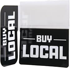 Black Plastic Shelf Talker? With Flag Buy Local - 2 1/2"L x 3"H, 25 per Pack