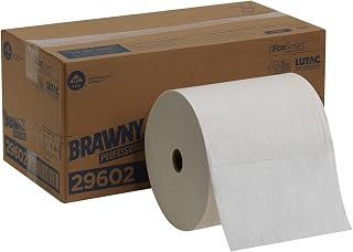 Brawny Professional PB900 Heavy Duty Cleaning Towels on Perforated Long Distance Rolls by GP PRO (Georgia-Pacific), 29602, White (2 Rolls, 690 Cloths per Roll)