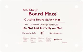 San Jamar Saf-T-Grip Cutting Board Mate, Non-Slip Mat for Chopping Board, 10" x 16", 6 Count, White