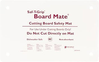 San Jamar Saf-T-Grip Cutting Board Mate, Non-Slip Mat for Chopping Board, 10" x 16", 6 Count, White