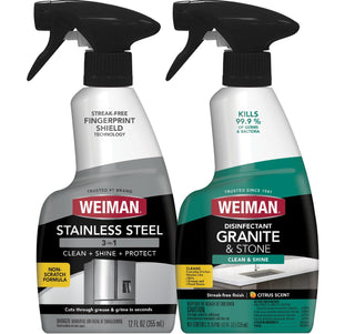 Stainless Steel & Granite Cleaner - 12 Ounce by Weiman – 24 Fl Oz (Pack of 1), Model DOT725565725564