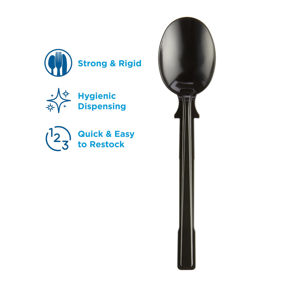 SmartStock Series-T Polystyrene Soup Spoon Refill by Dixie Ultra – Polystyrene, Black, Pack of 960, Model DUSSS5