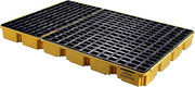 6 Drum Spill Containment Pallet with Forklift Pockets by Eagle – 6 Drum, Plastic, Yellow, Model 1686
