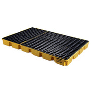 6 Drum Spill Containment Pallet with Forklift Pockets by Eagle – 6 Drum, Plastic, Yellow, Model 1686