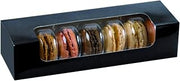 PacknWood 210MAC7F - Black Macaron Box - Cookie Boxes with Window - Paper Dessert Containers - Biodegradable and Disposable Macaron Boxes - (8.5" x 2.7" x 1.9") (Case of 250)