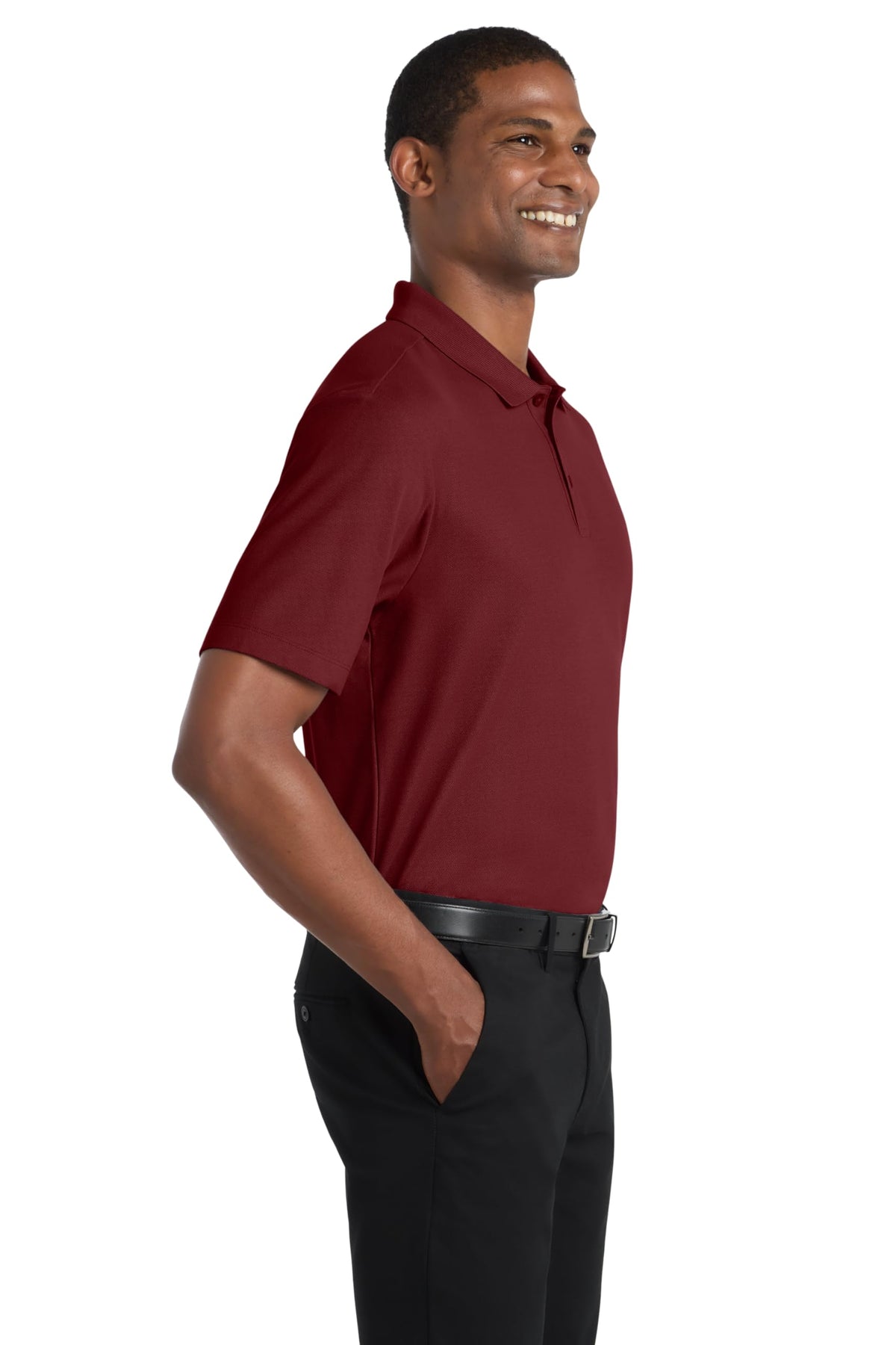 Unisex SuperPro React Polo Burgundy by Port Authority – Large, Stain, Burgundy, Model K810