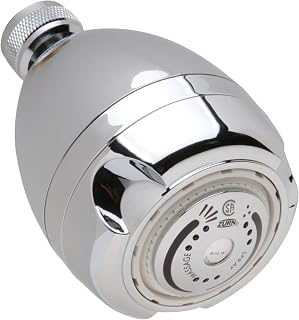 Zurn Z7000-S10 Temp-Gard Water Saver Shower Head with Adjustable Spray and Brass Ball Joint Connector, Constant Flow Orifice, 1.25 gpm Flow Rate
