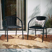 Flash Furniture Black / Set of 4 / Contemporary Patio Dining Chairs