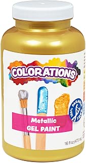 Colorations Paraben-Free Metallic Gel Paint, Gold, 16 fl oz