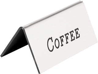 CAL-MIL 228-1-010 Beverage Tent, Coffee, Silver with Black, 3" x 1.5"
