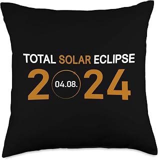 Solar Eclipse 2024 April 4th Spring USA Totality Throw Pillow, 18x18, Multicolor