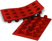 Silikomart Professional Silicone Bakeware: Dariole (Baba) 1 Oz, 1.38" Dia x 1.5" High, 15 Cavities