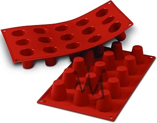 Silikomart Professional Silicone Bakeware: Dariole (Baba) 1 Oz, 1.38" Dia x 1.5" High, 15 Cavities