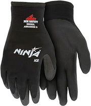 Memphis MCR Safety Ninja Ice 15 Gauge black nylon, HPT palm and fingertips Size L 12-Pairs