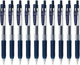 Zebra Technologies Zebra Sarasa Clip 1.0 Retractable Gel Ink Pen, Rubber Grip, 1.0mm, Blue Black Ink, Value Set of 10