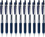 Zebra Technologies Zebra Sarasa Clip 1.0 Retractable Gel Ink Pen, Rubber Grip, 1.0mm, Blue Black Ink, Value Set of 10