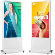 65 Inch Digital Signage Display, Advertising Kiosk IPS LCD Screen, Indoor Floor Standing Customizable Commercial Totem, Android System, Interactive Display Poster Auto Media Player