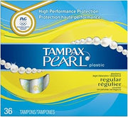 Tampax Pearl Plastic Regular Absorbency Tampons, Unscented 36 ea (Pack of 5)