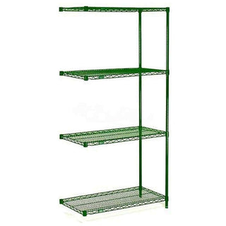 5 Tier Wire Shelving Add-On Unit by Nexel – Epoxy, Green Epoxy, Model A24247G5