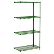 5 Tier Wire Shelving Add-On Unit by Nexel – 5, Epoxy, Green Epoxy, Model A18367G5