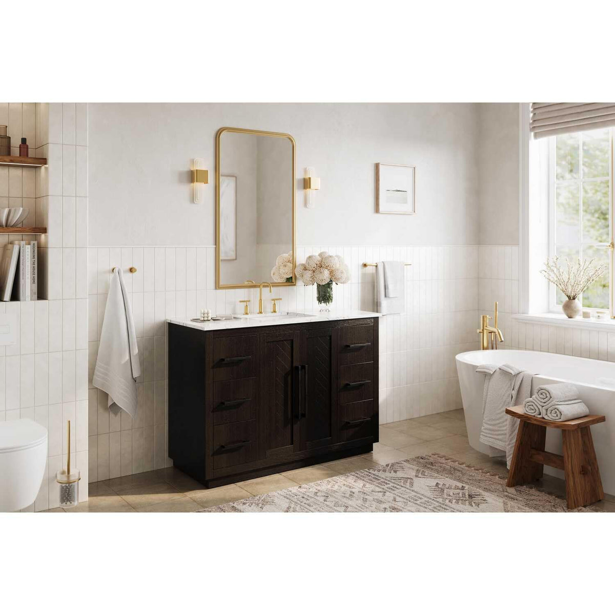 Chase Bathroom Vanity Chocolate Oak by Lighting Design – Wood, Chocolate Oak, Model 5607824