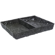 Ventilated Produce Tray Rectangular Black Plastic 2-Compartment - 18" L x 23" W x 3" H by TRAITECH INDUSTRIES INC – Plastic, Black, Model WT-310BLK