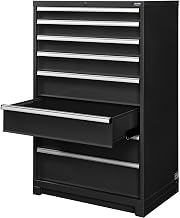 Modular 8 Drawer Cabinet by Global Industrial – 39.37"L x 27.3"W x 66.15"H, Alloy Steel, Black, Model 298470BK