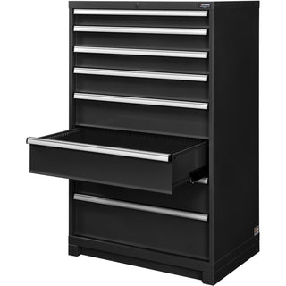 Modular 8 Drawer Cabinet by Global Industrial – 39.37"L x 27.3"W x 66.15"H, Alloy Steel, Black, Model 298470BK