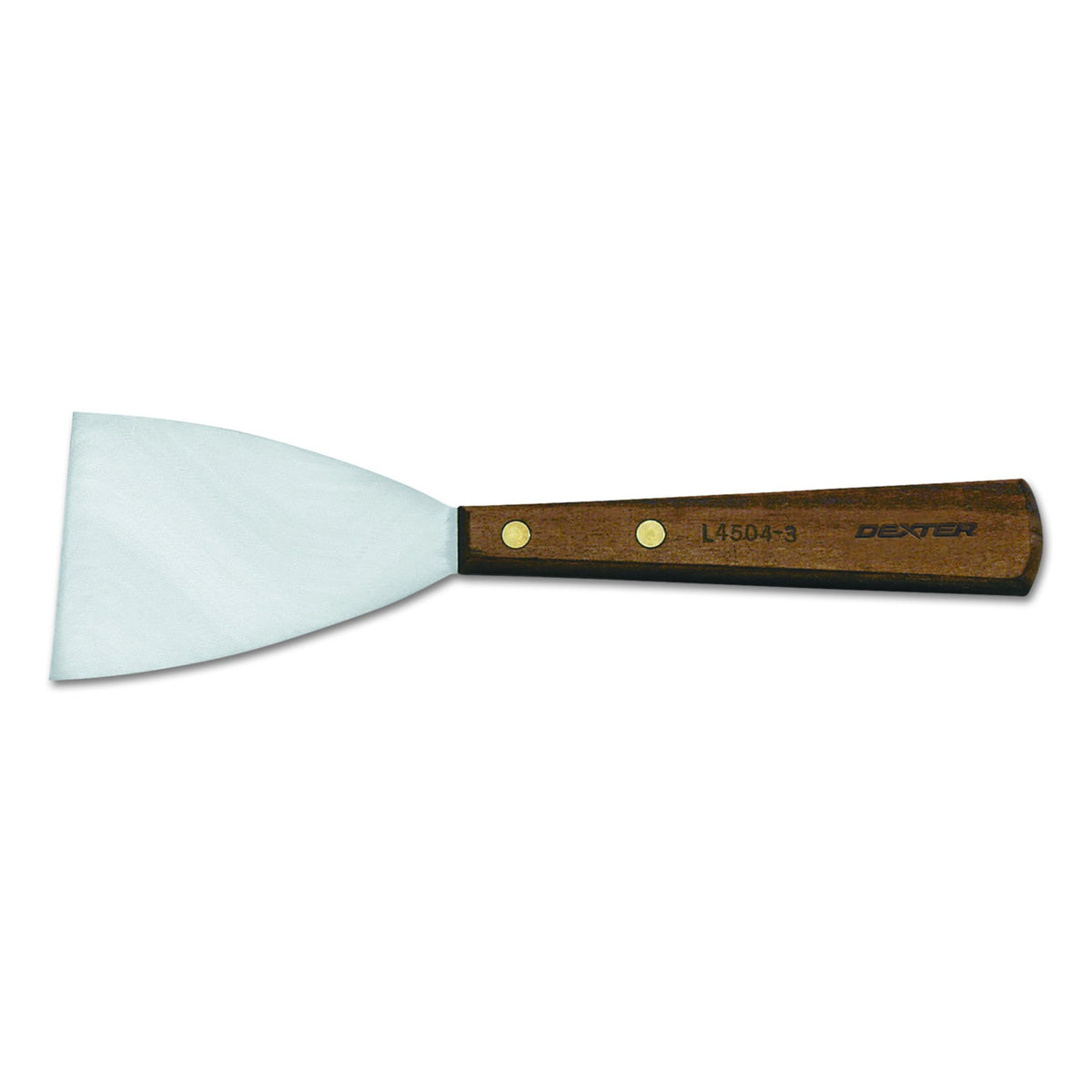 3" Industrial Griddle Scraper with Hardwood Handle by Dexter Russell – Alloy Steel, Model L4504
