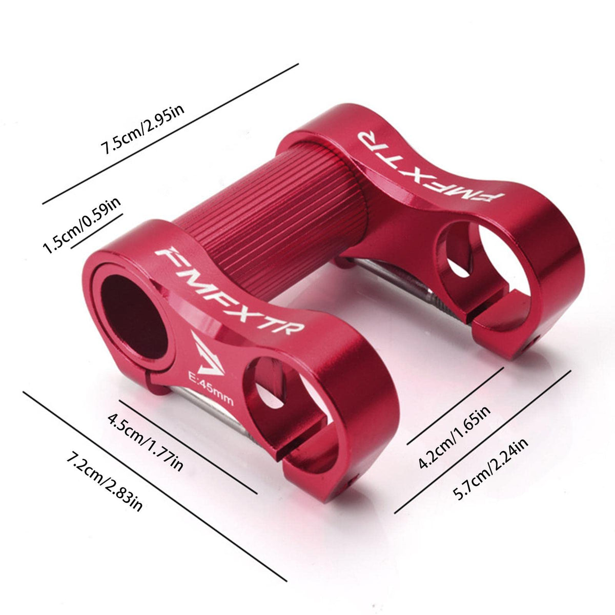 Bicycle Handlebar Stem by Zceplem – 1, Vástago Doble de 25,4*45 Mm (Rojo), Model VUDG82I49T5I7CCAHRRM
