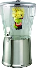 5 gal Beverage Dispenser w/Infuser - Plastic Container, Stainless Base