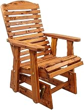 American Furniture Classics Model MM122 Slat Back Amish Handcrafted Milled Smooth Glider Chair, Medium, Natural Cedar, 1 Chair