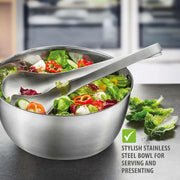 GF28180 Salad Spinner Rotare by GEFU – Ø 25 cm - H 17,2 cm - 3 Liter, 4 liters, Stainless Steel, Lightgrey