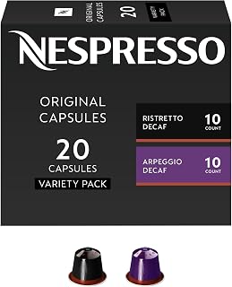 Nespresso Original, Decaffeinated Variety Pack, 20-Count Espresso Pods