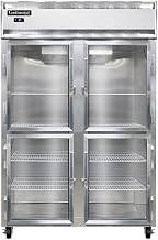 2FS-GD-HD Two Section Reach In Glass Door Freezer, Shallow Depth & Half-Height Doors
