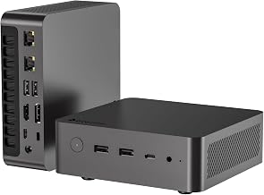 Glorlin Mini PC Ryzen 7 8745HS, Mini Desktop Computer 16GB DDR5 RAM 1TB SSD, Radeon 780M, 4X 4K Display, USB4, Dual 2.5G LAN, WiFi 6, BT5.3, Mini Gaming PC for Office, Programming, Home Server
