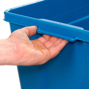 Recycling Bin by Global Industrial – 24"L x 16"W x 14.5"H, 18.0 gallons, Plastic, Blue, Model GTRUE18-01