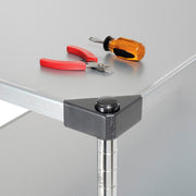 Adjustable Solid Galvanized Shelf Cart by Nexel – 24"L x 24"W x 40"H, 12-Gauge Powder Coated Steel, Chrome, Model SC24603SZ2