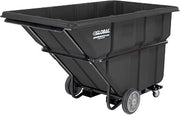 Global Industrial 1.5 Cu. Yd. Forkliftable Extra HD Plastic Tilt Truck, 2000 Lbs. Cap, Black