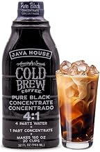 JAVA HOUSE Cold Brew Coffee, Colombian 4:1 Liquid Concentrate, 32 Ounce Bottle