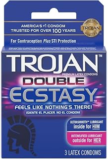 TROJAN Double Ecstasy Condoms, 3 Count