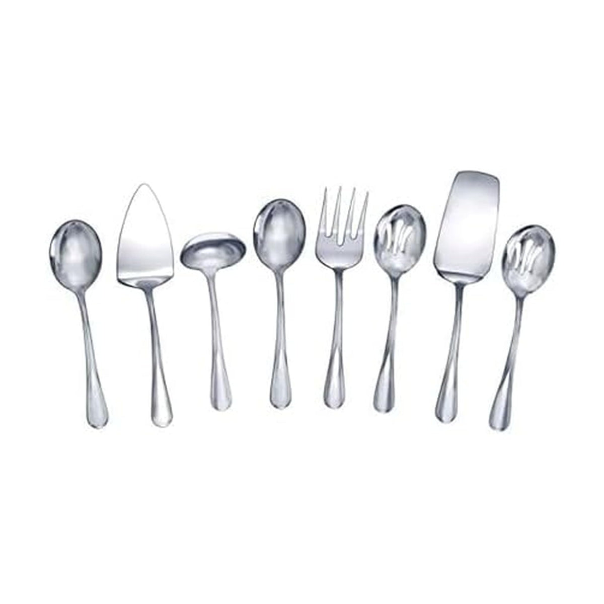 Gourmet Basics by Mikasa Kaylee Serving Set, 8 Piece, Stainless Steel