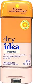 Dry Idea Advanced Dry Unscented Antiperspirant & Deodorant Clear Gel 3 oz (Pack of 9)